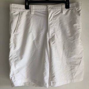 White mid length shorts